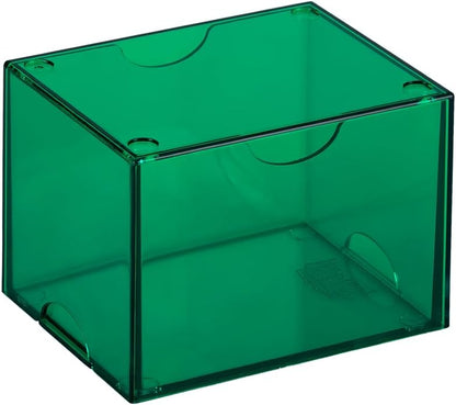 Dragon Shield Strongbox Deck Box Clear Green, Holds 100+ Double Sleeved Cards, Acrylic TCG Storage Case, Vacuum Seal Closure, Stackable, Display Lid, 83.5 x 106 x 75.5 mm