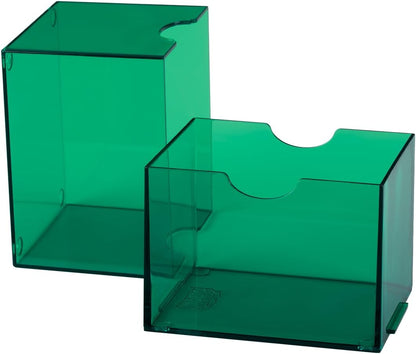 Dragon Shield Strongbox Deck Box Clear Green, Holds 100+ Double Sleeved Cards, Acrylic TCG Storage Case, Vacuum Seal Closure, Stackable, Display Lid, 83.5 x 106 x 75.5 mm