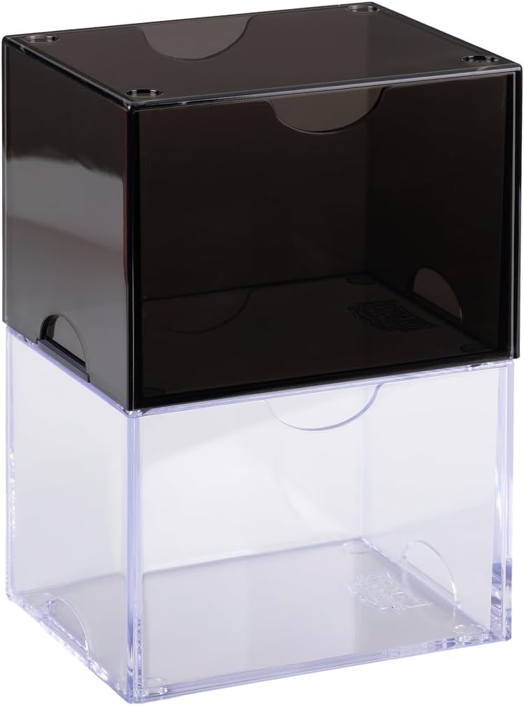Dragon Shield Strongbox Deck Box Clear, Holds 100+ Double Sleeved Cards, Acrylic TCG Storage Case, Vacuum Seal Closure, Stackable, Display Lid, 83.5 x 106 x 75.5 mm