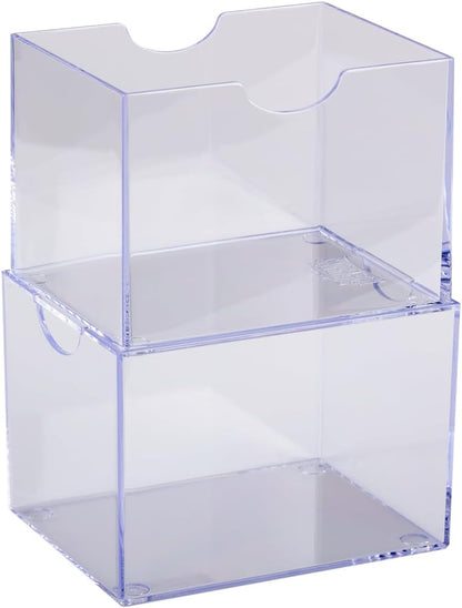 Dragon Shield Strongbox Deck Box Clear, Holds 100+ Double Sleeved Cards, Acrylic TCG Storage Case, Vacuum Seal Closure, Stackable, Display Lid, 83.5 x 106 x 75.5 mm