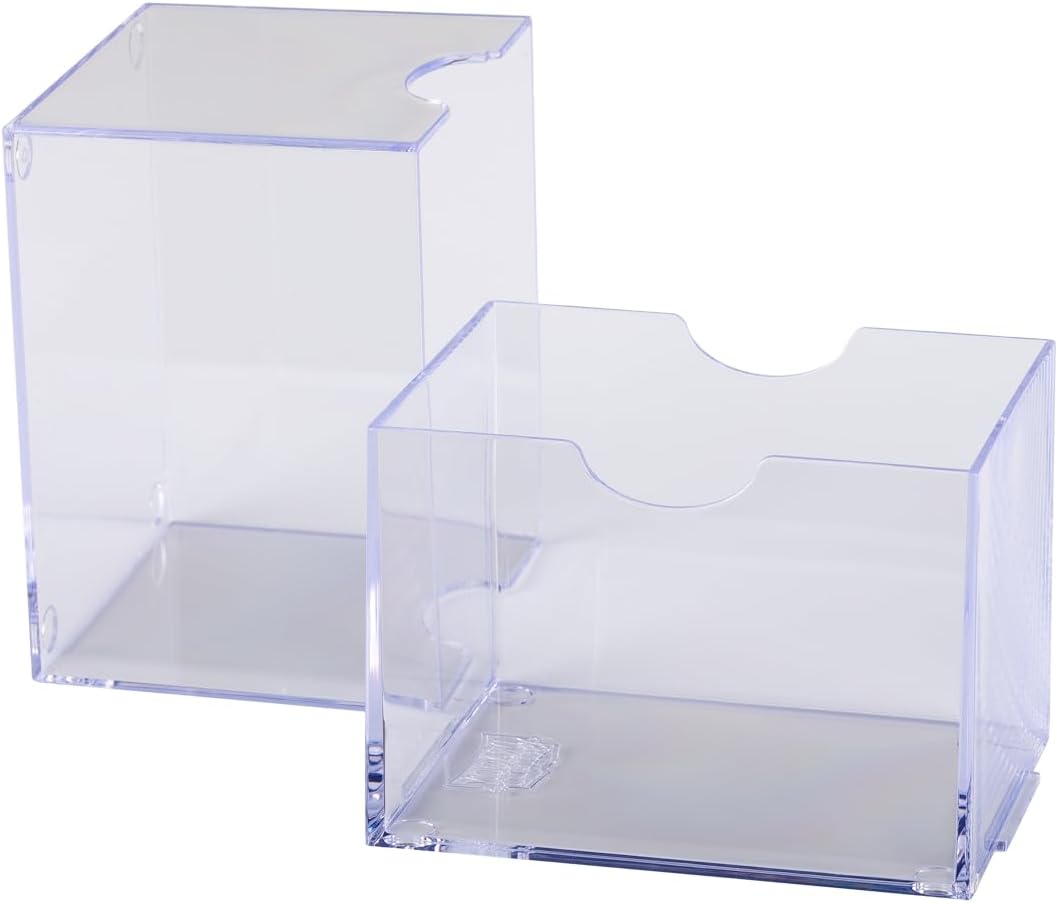 Dragon Shield Strongbox Deck Box Clear, Holds 100+ Double Sleeved Cards, Acrylic TCG Storage Case, Vacuum Seal Closure, Stackable, Display Lid, 83.5 x 106 x 75.5 mm