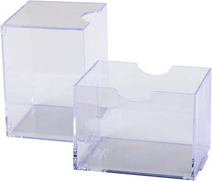 Dragon Shield Strongbox Deck Box Clear, Holds 100+ Double Sleeved Cards, Acrylic TCG Storage Case, Vacuum Seal Closure, Stackable, Display Lid, 83.5 x 106 x 75.5 mm