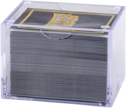 Dragon Shield Strongbox Deck Box Clear, Holds 100+ Double Sleeved Cards, Acrylic TCG Storage Case, Vacuum Seal Closure, Stackable, Display Lid, 83.5 x 106 x 75.5 mm