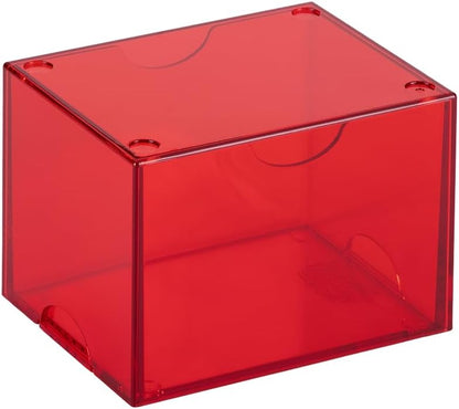 Dragon Shield Strongbox Deck Box Clear Red, Holds 100+ Double Sleeved Cards, Acrylic TCG Storage Case, Vacuum Seal Closure, Stackable, Display Lid, 83.5 x 106 x 75.5 mm