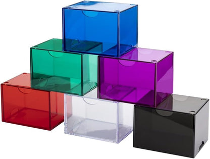 Dragon Shield Strongbox Deck Box Clear Blue, Holds 100+ Double Sleeved Cards, Acrylic TCG Storage Case, Vacuum Seal Closure, Stackable, Display Lid, 83.5 x 106 x 75.5 mm