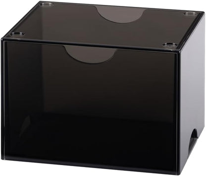 Dragon Shield Strongbox Deck Box Clear Black, Holds 100+ Double Sleeved Cards, Acrylic TCG Storage Case, Vacuum Seal Closure, Stackable, Display Lid, 83.5 x 106 x 75.5 mm