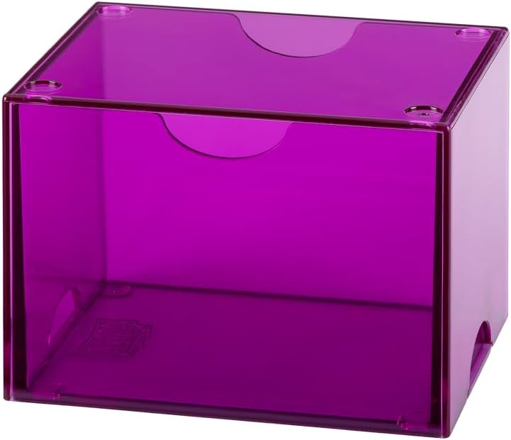 Dragon Shield Strongbox Deck Box Clear Purple, Holds 100+ Double Sleeved Cards, Acrylic TCG Storage Case, Vacuum Seal Closure, Stackable, Display Lid, 83.5 x 106 x 75.5 mm