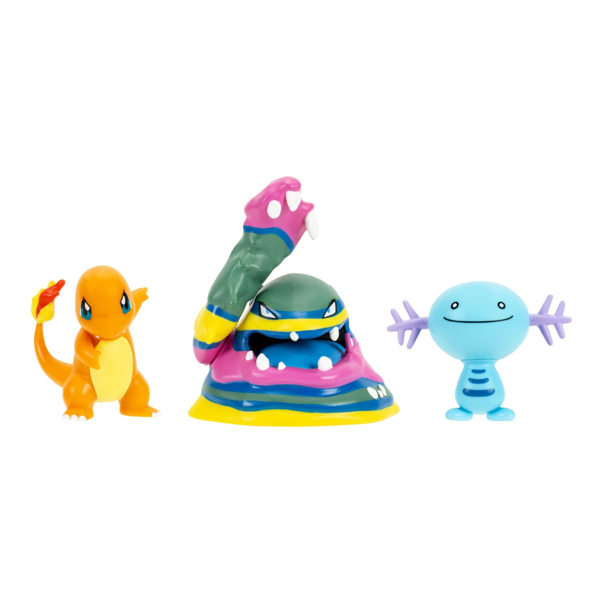 Pokémon Battle Figure 3 Pack - Features 2-Inch Charmander and Wooper plus 3-Inch Alolan Muk Battle Figures