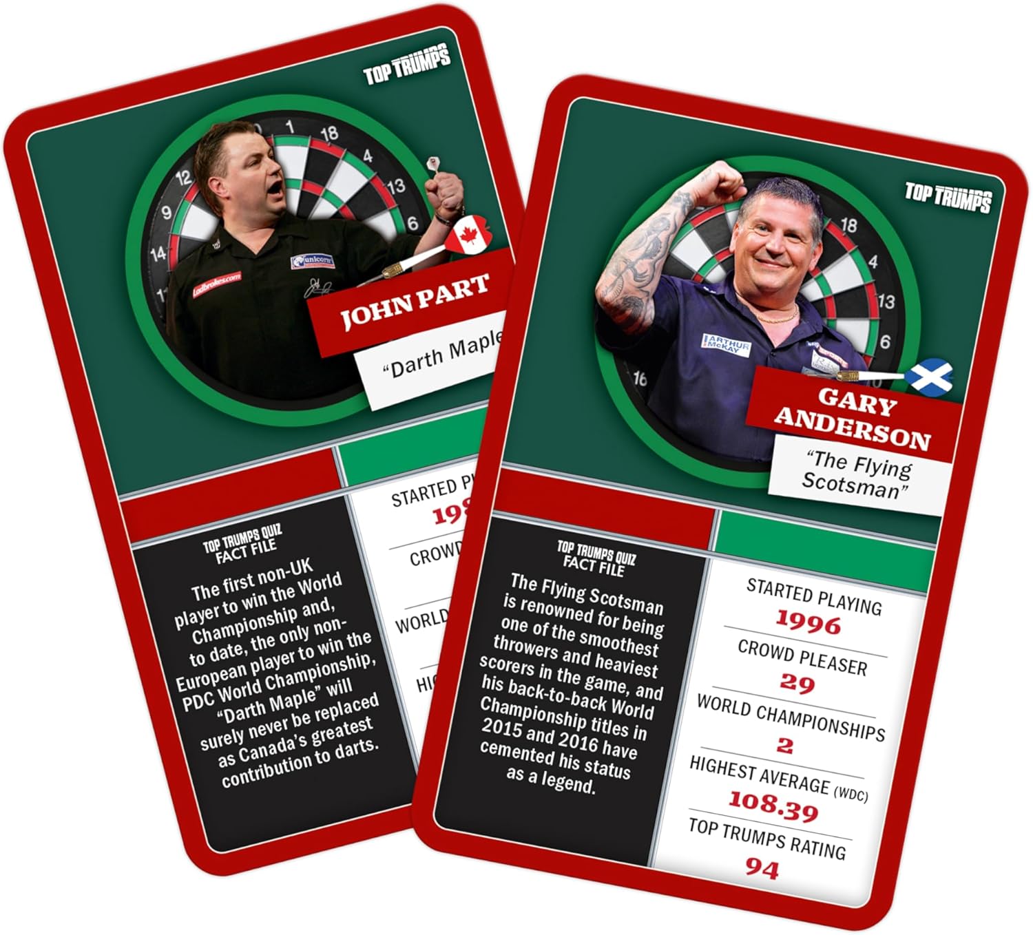 Top Trumps Top 30 Darts Greats V2 Classic Card Game, Play with Phil Taylor and Luke Littler, Educational pack that makes a great gift, for ages 6 plus