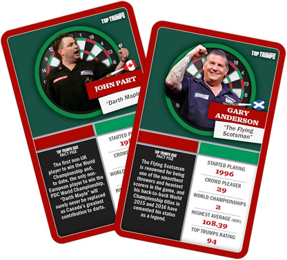Top Trumps Top 30 Darts Greats V2 Classic Card Game, Play with Phil Taylor and Luke Littler, Educational pack that makes a great gift, for ages 6 plus