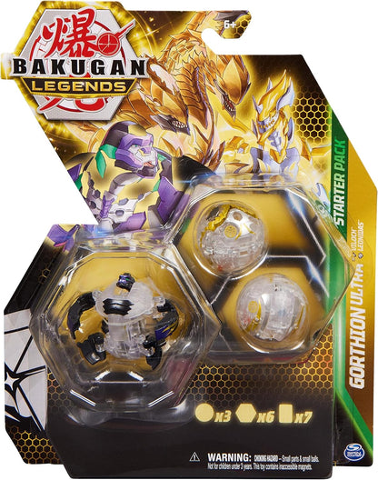 BAKUGAN Legends Starter Pack 3-Pack, Sairus Ultra with Auxillataur and Cycloid, Collectible Action Figures, Ages 6 and Up