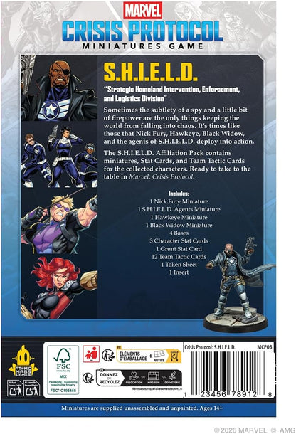 Asmodee | Marvel: Crisis Protocol - S.H.I.E.L.D Affiliation Pack | Miniatures Game | Ages 14+ | 2 Players | 90 Minutes Playing Time
