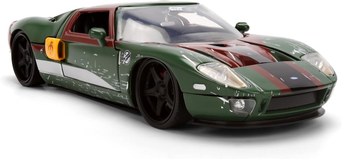 Jada Toys Star Wars Car Boba Fett - 2005 Ford GT (approx. 19 cm) Model Car 1:24 Metal with Figure, Bonnet, Doors & Boot for Opening, Die Cast, for Children and Collectors from 8 Years
