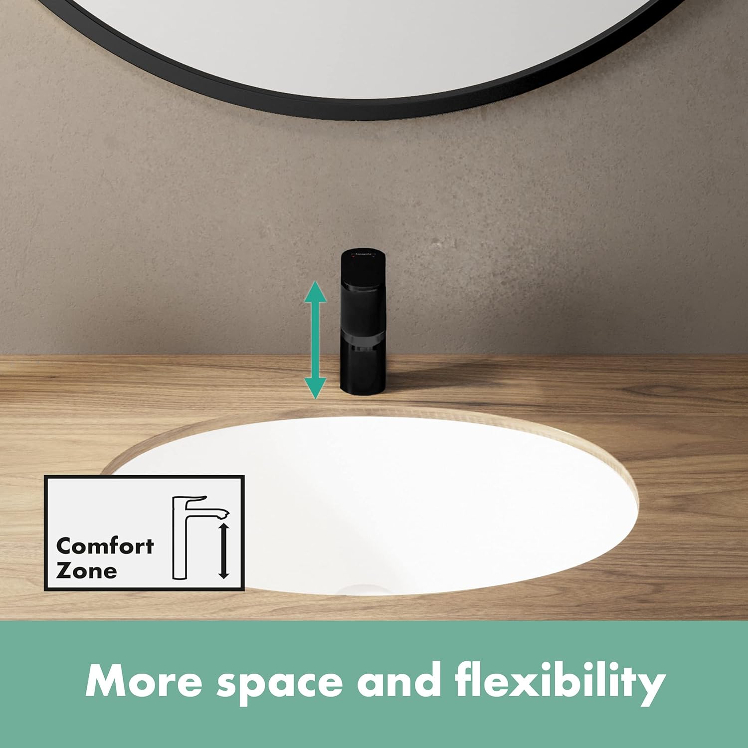 Hansgrohe Vernis Blend - Wastafelmengkraan - +Tngreeps Bediening - Coolstart Energiebesparend - Met Trekwaste - 100Mm Ma