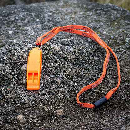 Lifesystems Safety And Emergency Whistle With Lanyard for Outdoors, Mountaineering, Boating And Signalling, Orange