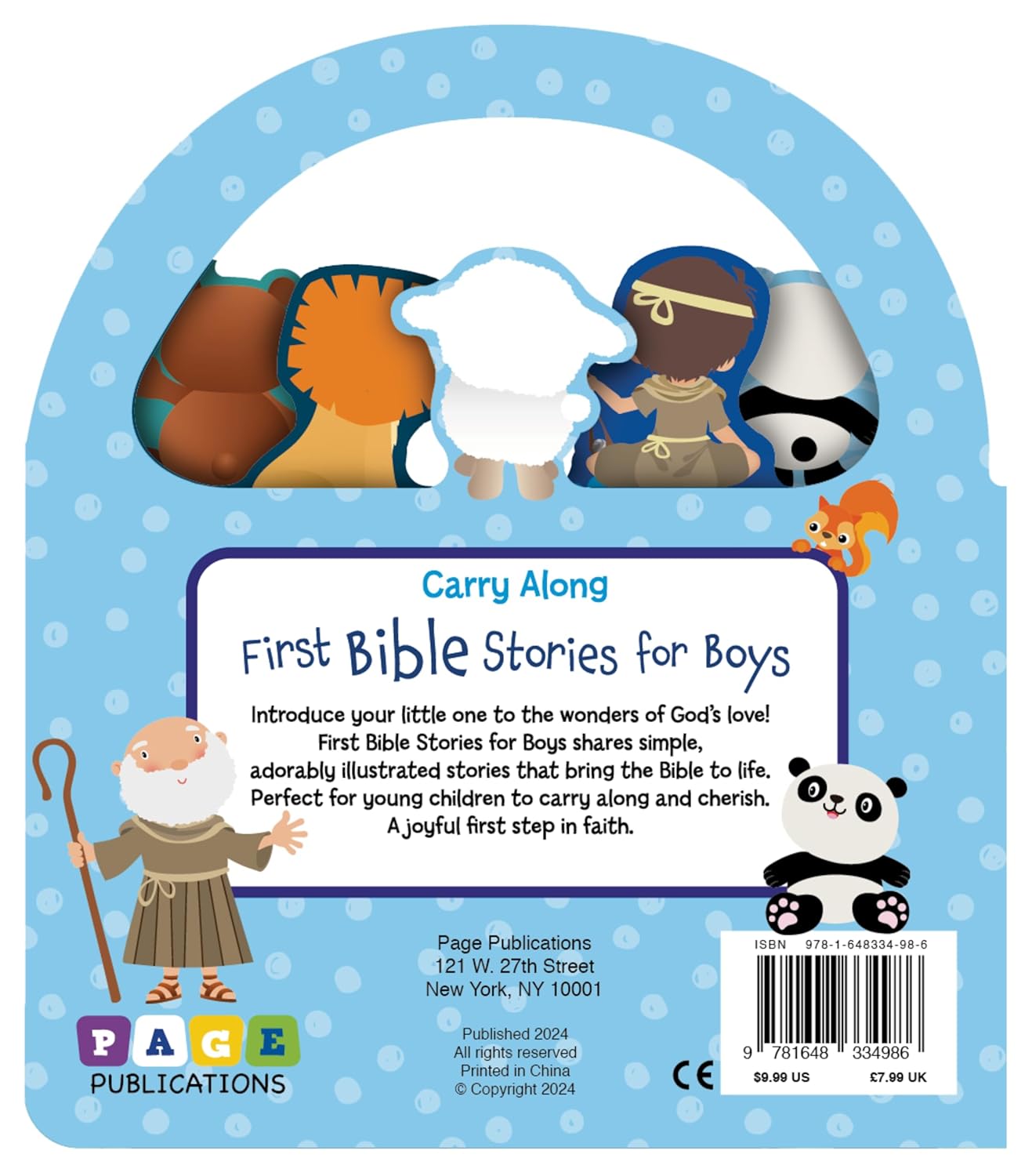 Carry Along First Bible Stories for Boys (Board Book) — Toddler Bible Storybook with Handle, Faith-Based Gift for Boys