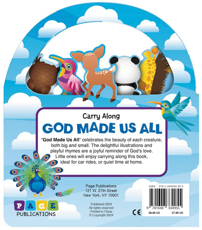 Carry Along God Made Us All (Board Book) — Toddler Faith-Based Rhyming Book with Handle, Celebrating Diversity and God’s Love