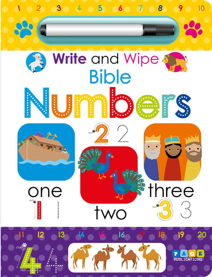 Bible Numbers - Write & Wipe Activity Kids Books - Childrens Books, Toddler Books