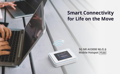 D-Link F530 5G NR AX3000 Wi-Fi 6 Mobile Hotspot, Portable 5G Router, Up to 7.01 Gbps, 2.4" Touchscreen, Connect 32 Devices, 5260 mAh Battery, USB-C PD, microSD File Sharing, SIM Slot, Travel Router