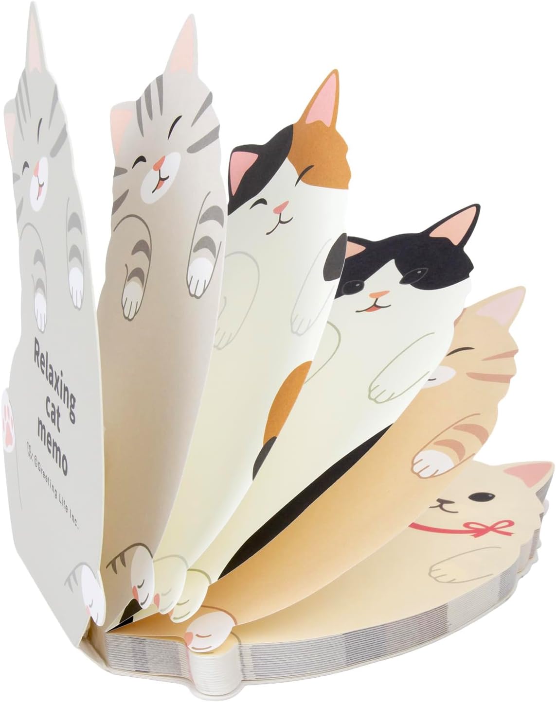 Greeting Life Animal Die-Cut Memo Relax Cat ETN-222