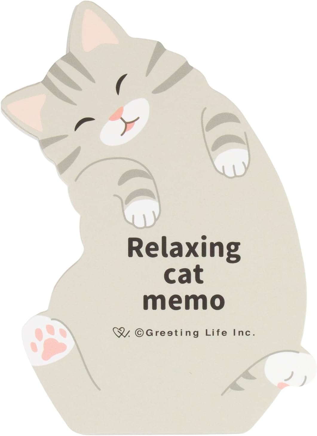 Greeting Life Animal Die-Cut Memo Relax Cat ETN-222