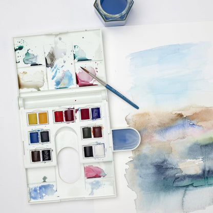 Winsor & Newton acuarela Cotman - Set de 14 medio godets de acuarela, colores surtidos