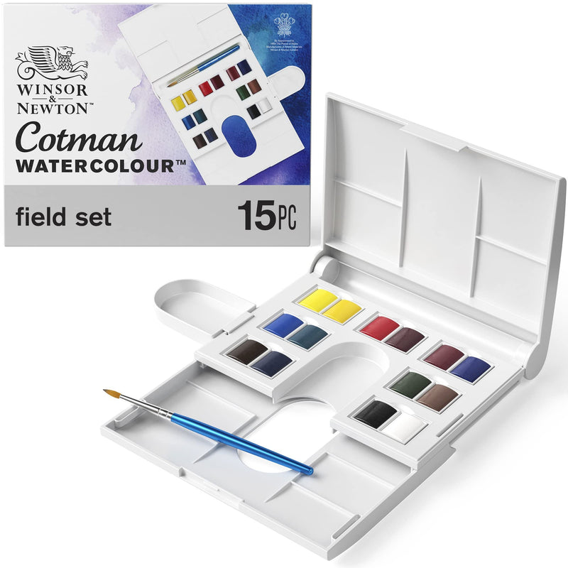 Winsor & Newton acuarela Cotman - Set de 14 medio godets de acuarela, colores surtidos
