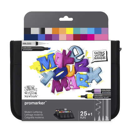 Winsor & Newton - Promarker Set, Modern Lettering 25Pcs+Walle (839997)