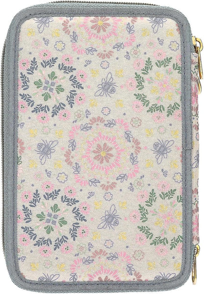 Topmodel - Topmodel Triple Pencil Case - Festival Fun - Cream, Light Blue