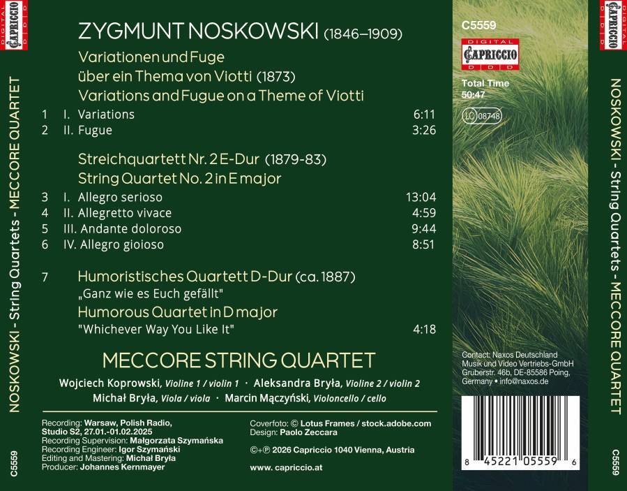Zygmunt Noskowski: String Quartets/Variations and Fugue