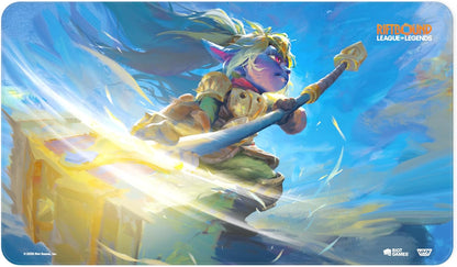 Riftbound: League of Legends TCG – Unleashed “Poppy, Keeper of the Hammer” Playmat | Official Bound Edge Gaming Playmat | 24 x 14 Inches