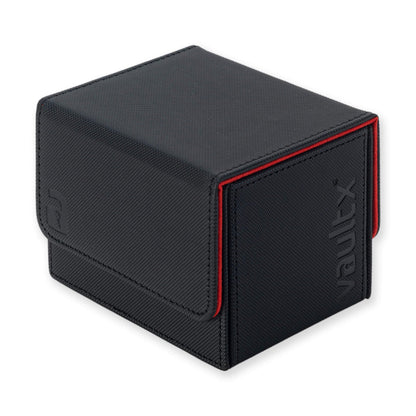 Vault X Sideloading Deck Box, 100+ Sleeved Trading Cards, Exo-Tec Material, Detachable Magnetic Lid (Black/Red