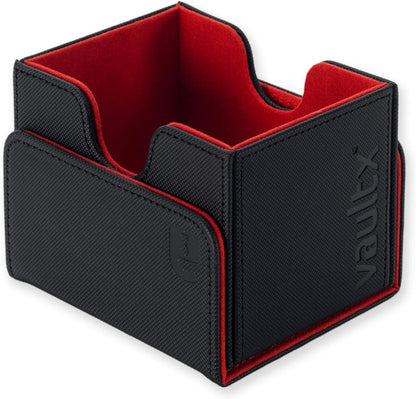 Vault X Sideloading Deck Box, 100+ Sleeved Trading Cards, Exo-Tec Material, Detachable Magnetic Lid (Black/Red