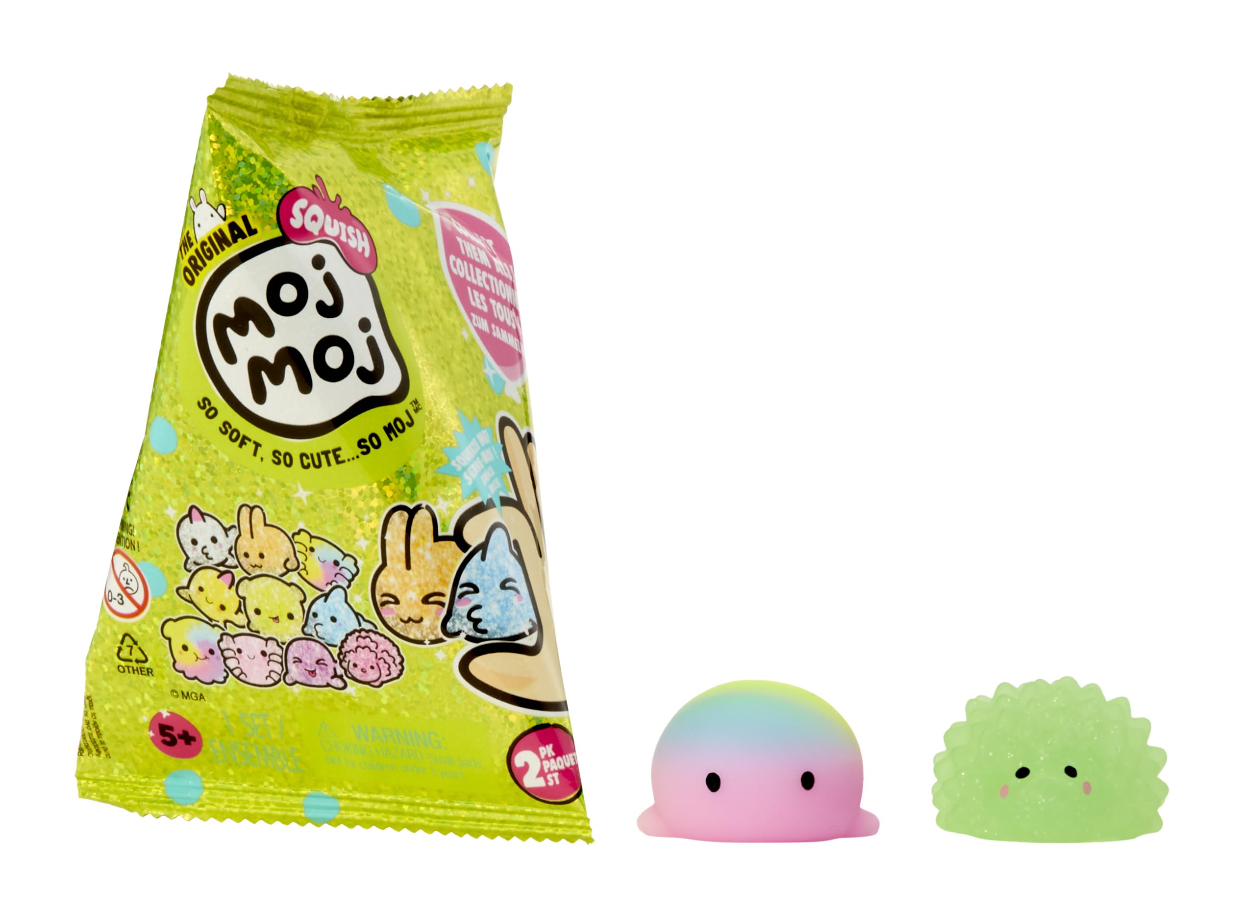 The Original Moj Moj Squish Series 1 - Figura Coleccionable, Embalaje Ciego, Paquete de 2 Squishies, Juguete Sensorial, Relleno para Cestas de Pascua, Regalo de Fiesta para Niños Mayores de 5 años