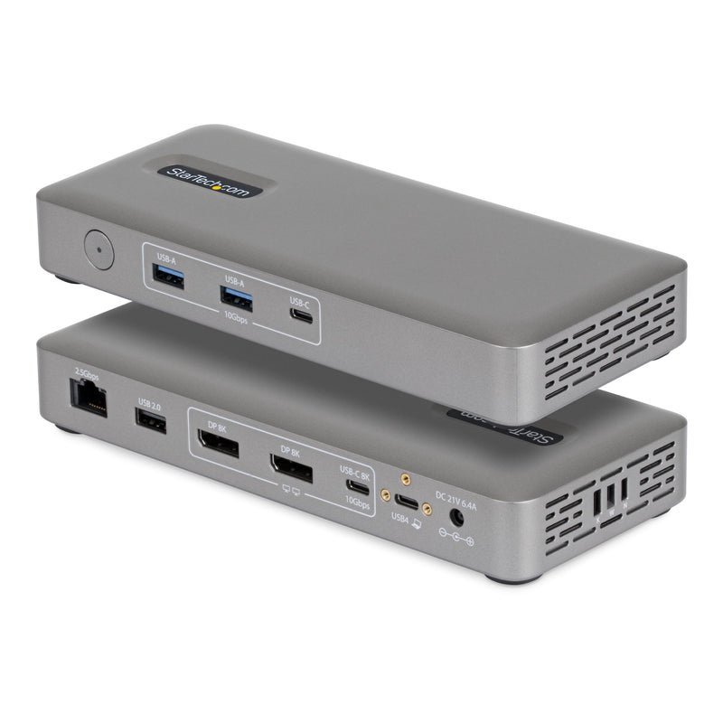 StarTech USB4 Docking Station, Driverless Dual 4K for macOS and Windows, Universal USB-C Dock with 100W Laptop Charging and 2.5GbE (208UE-USB4-DOCK