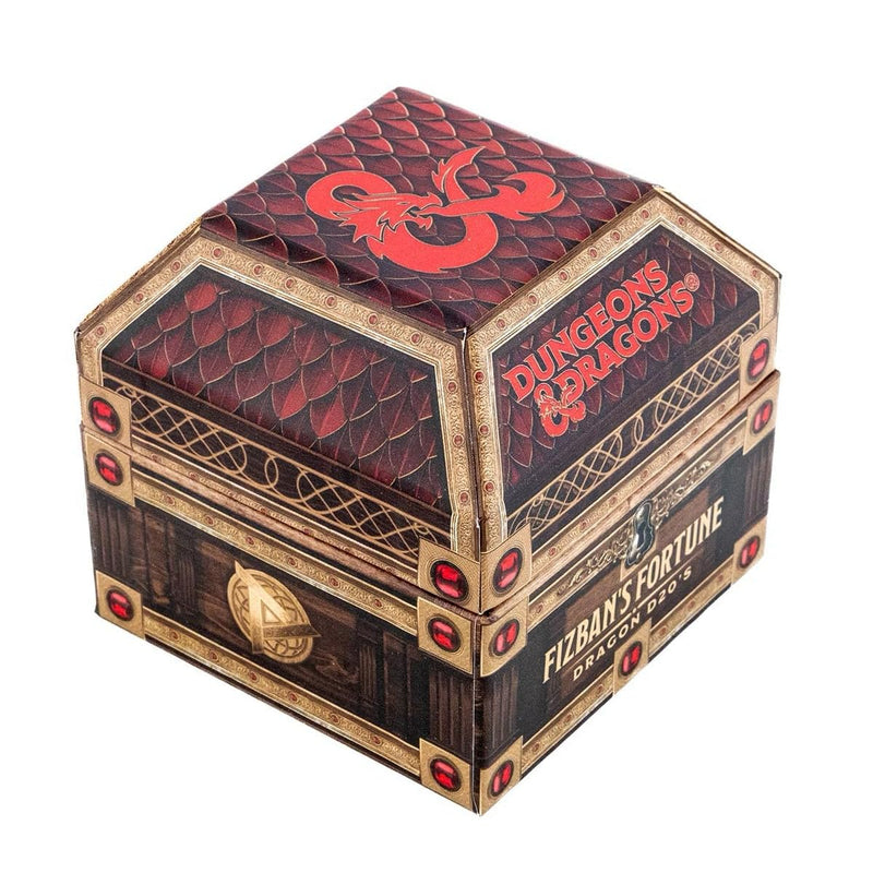 D&D Fizban's Treasure Misfit, übergroße d20-Blindbox von Fanroll | Alter 14+ | 25 mm Mystery-Würfel in Schatztruhe, Metall, Edelstein, Flüssigkern und hohlen RPG-Würfel für DND, Drachenmotiv-Würfel