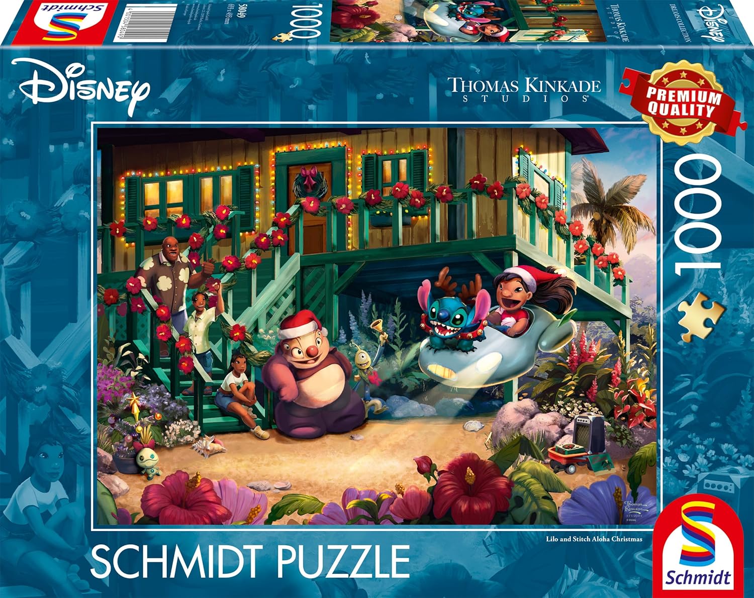 Schmidt | Thomas Kinakde: Disney Lilo and Stitch Aloha Christmas | 1,000 Piece Jigsaw Puzzle | Ages 14+ | 1+ Players