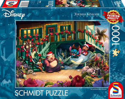 Schmidt | Thomas Kinakde: Disney Lilo and Stitch Aloha Christmas | 1,000 Piece Jigsaw Puzzle | Ages 14+ | 1+ Players