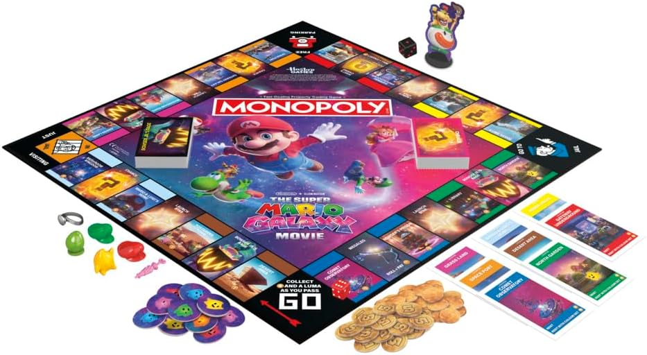 Monopoly: The Super Mario Galaxy Movie Edition Board Game I Fun Family Games for Children, Teens, Adults | 2 to 6 Players | Ages 8+ - English Version
