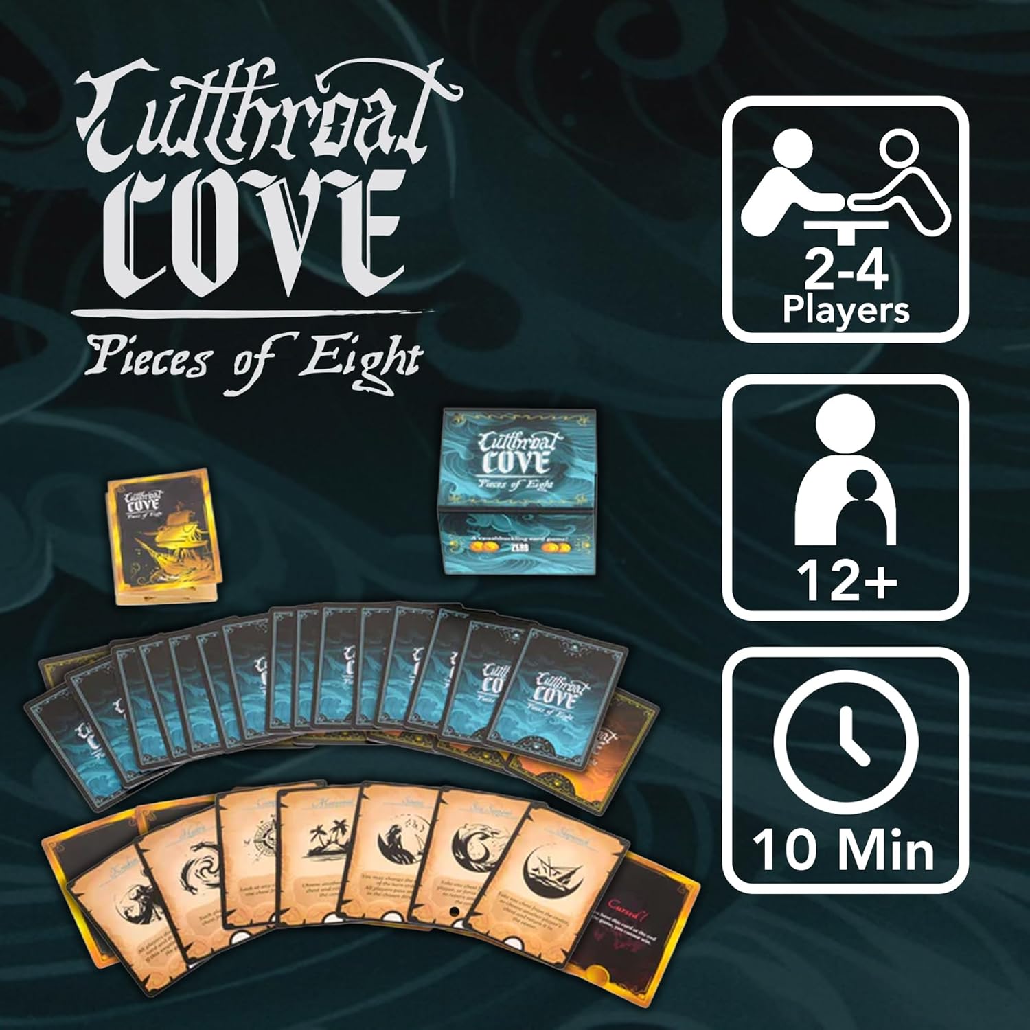 Cutthroat Cove: Pieces of Eight – Fast-Paced Pirate-Themed Card Game for 2–4 Players