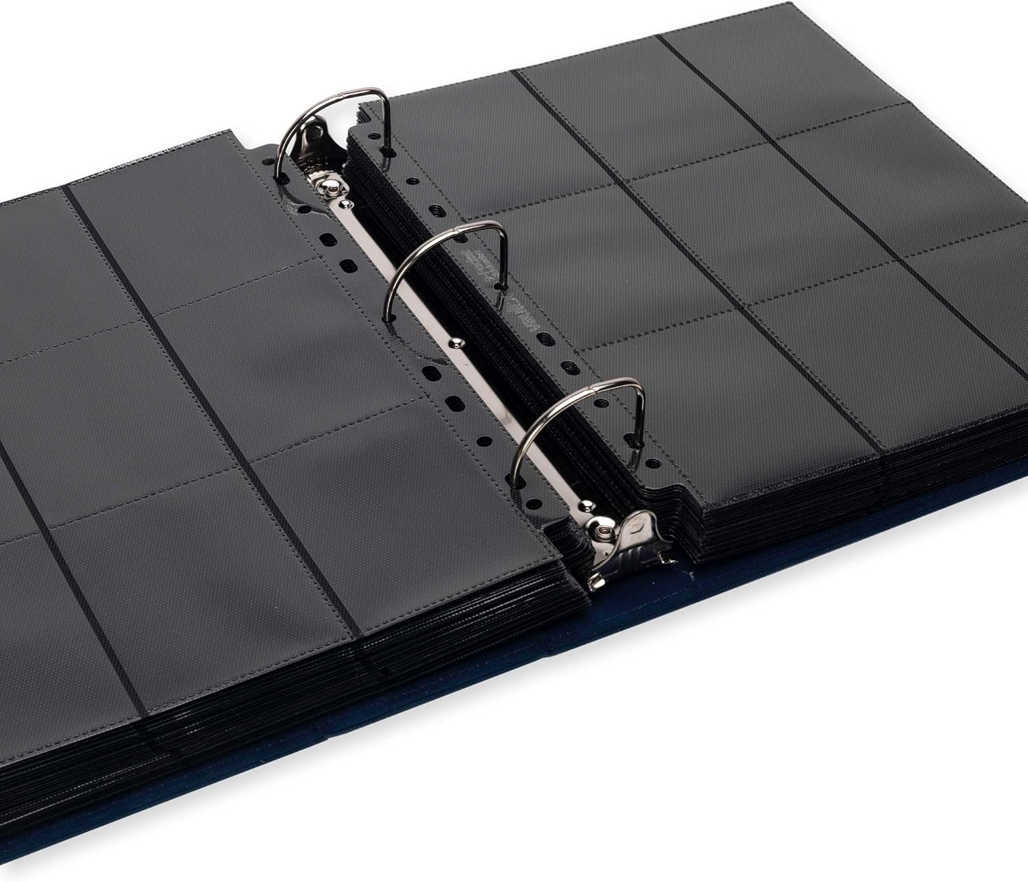 Vault X Large Ring Binder, 900 Cards, fits 9 Pocket Pages, Exo-Tec Material, 3 D-Ring Folder, for Trading Cards (Blue)