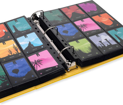 Vault X Large Ring Binder, 900 Cards, fits 9 Pocket Pages, Exo-Tec Material, 3 D-Ring Folder, for Trading Cards (Yellow)