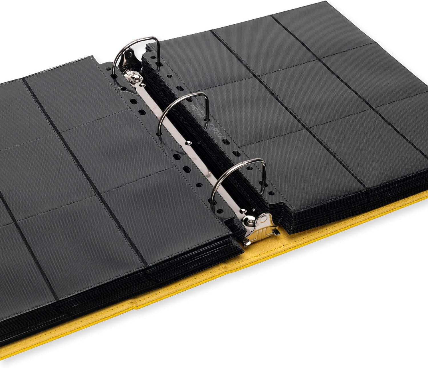 Vault X Large Ring Binder, 900 Cards, fits 9 Pocket Pages, Exo-Tec Material, 3 D-Ring Folder, for Trading Cards (Yellow)
