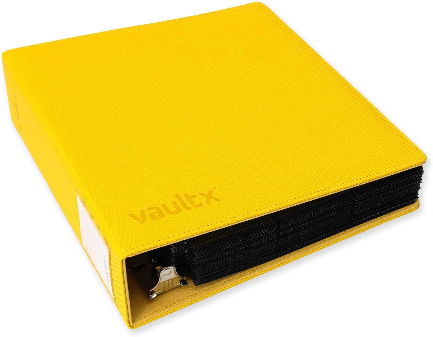 Vault X Large Ring Binder, 900 Cards, fits 9 Pocket Pages, Exo-Tec Material, 3 D-Ring Folder, for Trading Cards (Yellow)