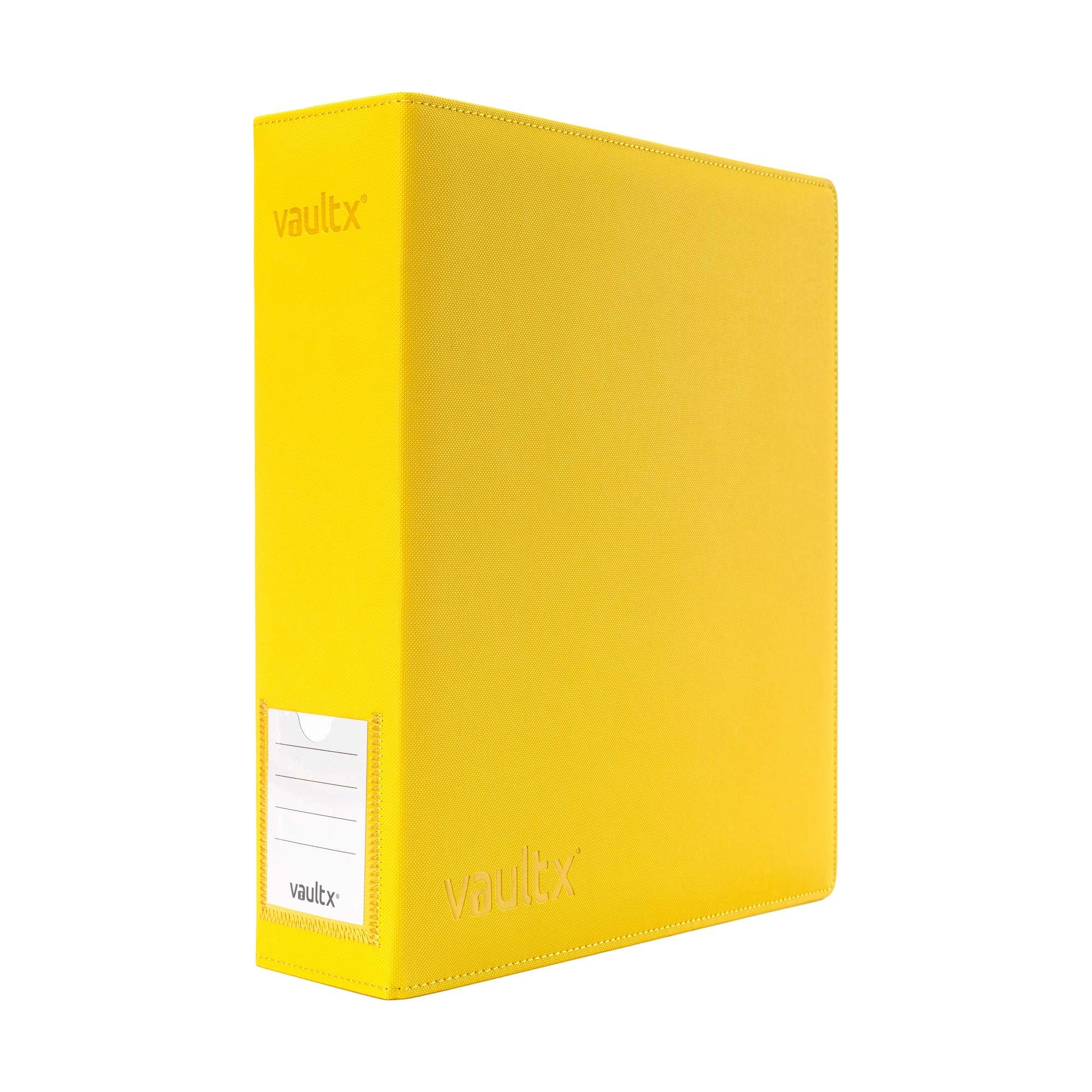 Vault X Large Ring Binder, 900 Cards, fits 9 Pocket Pages, Exo-Tec Material, 3 D-Ring Folder, for Trading Cards (Yellow)