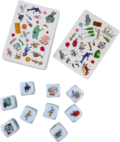 Roald Dahl Find It Fast Card Game, Ages 5+, 2-4 Players, Family Dice Game, Blue and White