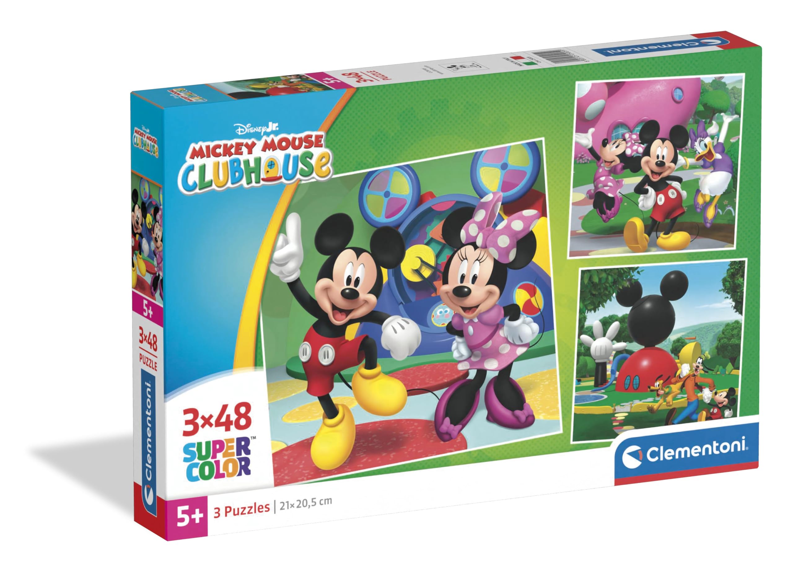 Clementoni Micky Maus Wunderhaus Kinder Puzzle 3 x 48 Teile - Micky Maus Puzzle 32 x 22 cm für Kinder ab 4 Jahre - Puzzle von Clementoni 25005