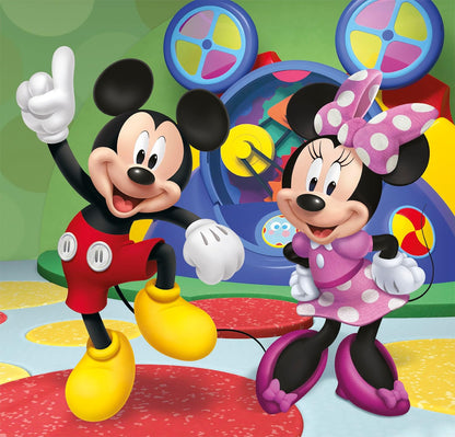 Clementoni Micky Maus Wunderhaus Kinder Puzzle 3 x 48 Teile - Micky Maus Puzzle 32 x 22 cm für Kinder ab 4 Jahre - Puzzle von Clementoni 25005