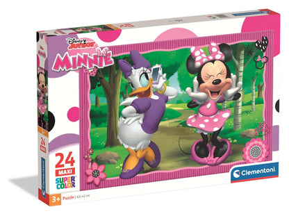 Clementoni Puzzle Maxi Disney Minnie 24 Stücke - für Kindern 3-6 Jahre, Cartoon, Geschenk für Kinder, Made in Italy, 24091