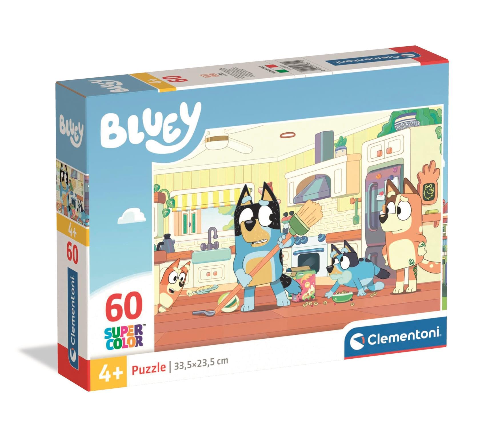 Clementoni Bluey Kinder Puzzle 60 Teile - Bluey Puzzle 33,5 x 23,5 cm für Kinder ab 4 Jahre - Puzzle von Clementoni 26311